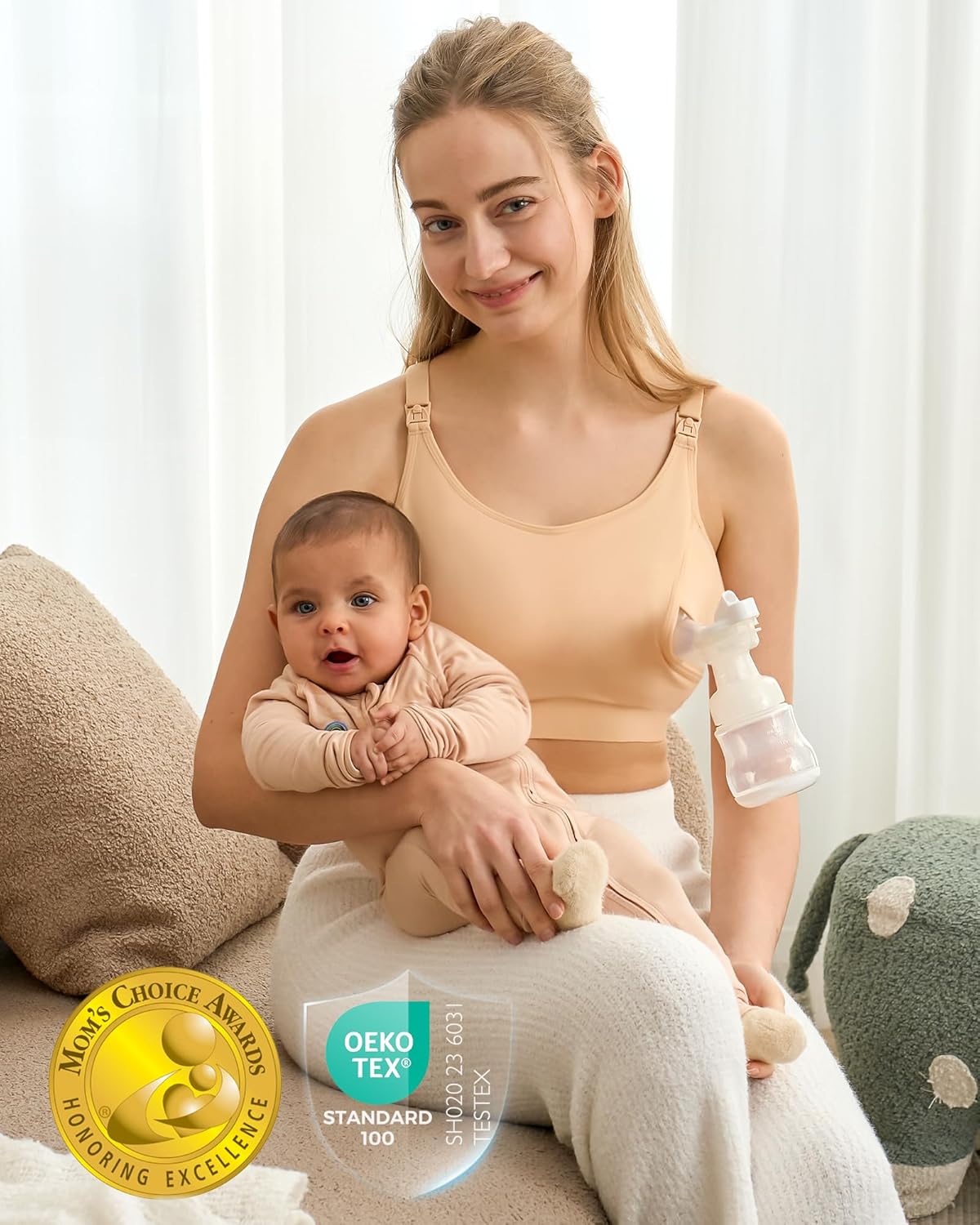 Thumbnail 4 de momcozy Hands Free Pumping Bra, Adjustable Breast-Pumps Holding Bra, Pumping & Nursing in One