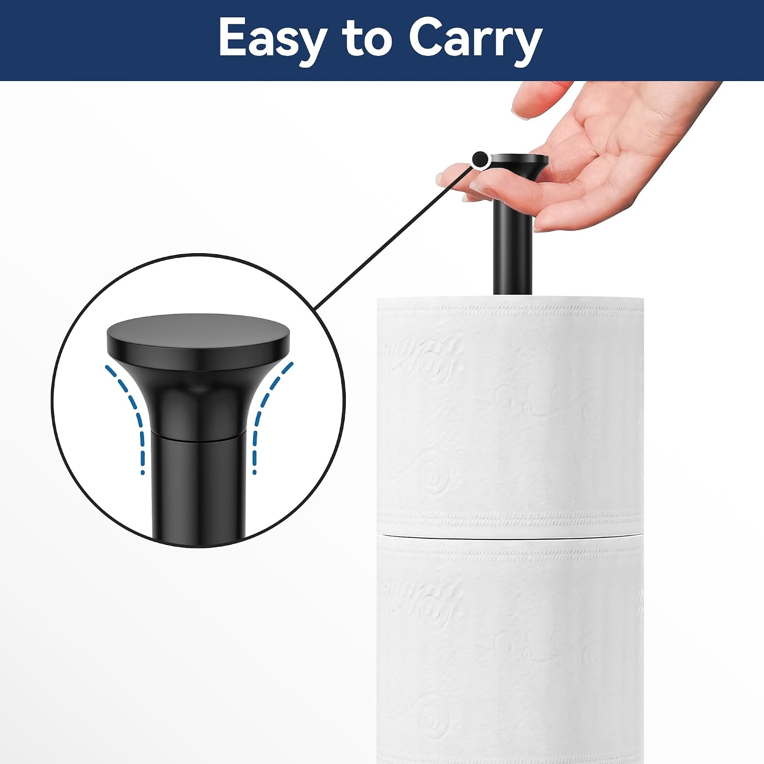 Detalle 2 de Toilettenpapierhalterständer (mit Reservefunktion) aus Edelstahl – freistehend, Platzsparend und für 4 Ersatzrollen