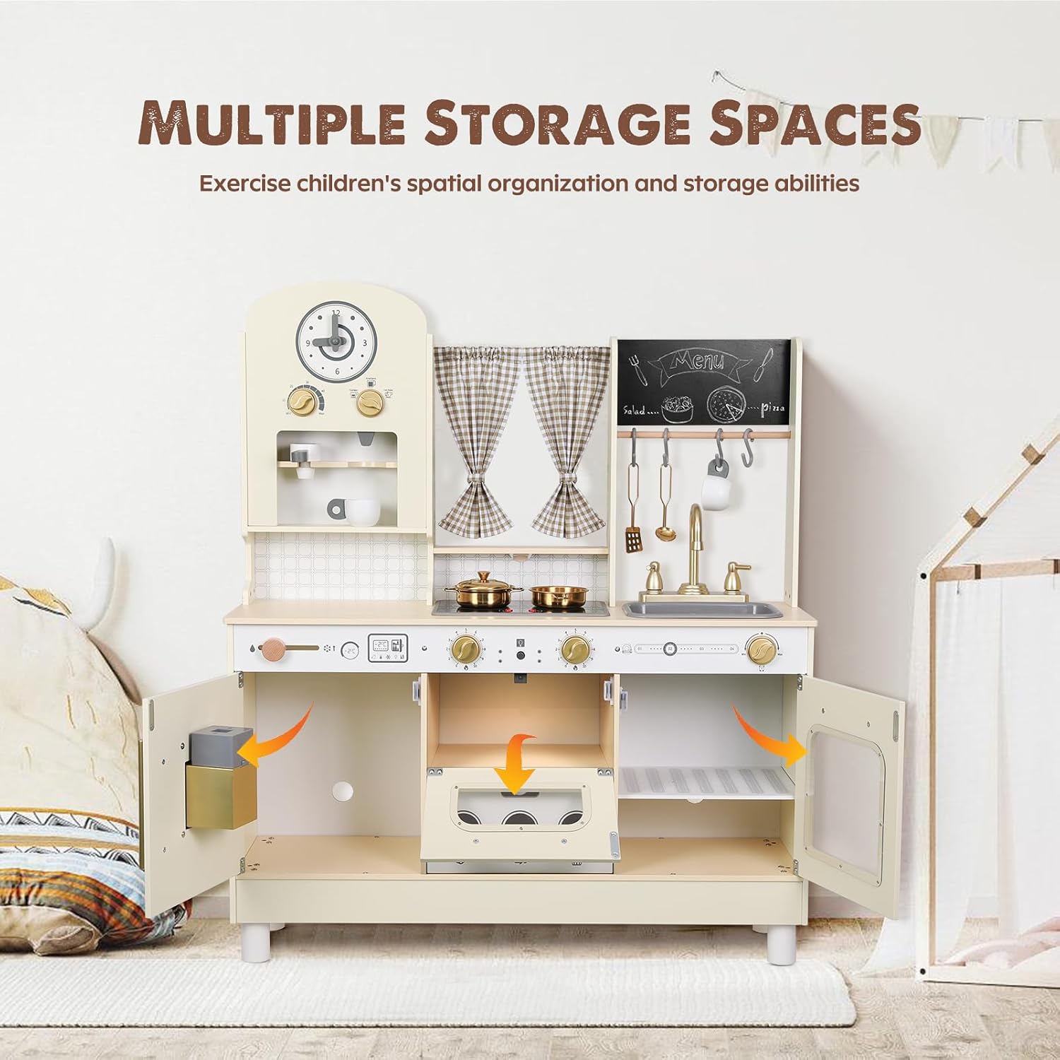Thumbnail 6 de EDUBEBO Kids Kitchen playset Adjustable Height for Ages 3-8