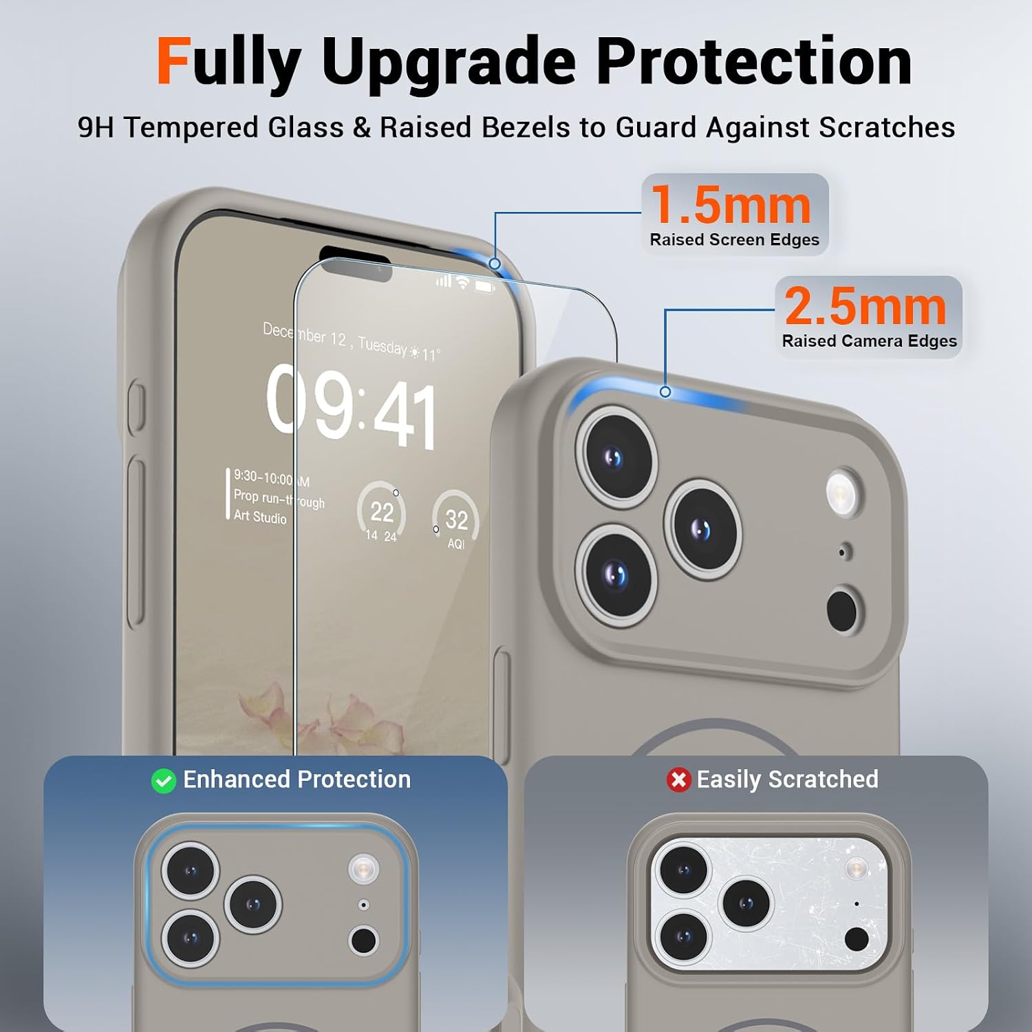 Detalle de SUPFINE Magnetic Case for iPhone 17 Pro (6.3") with MagSafe, Full Camera Protection & Screen Protector