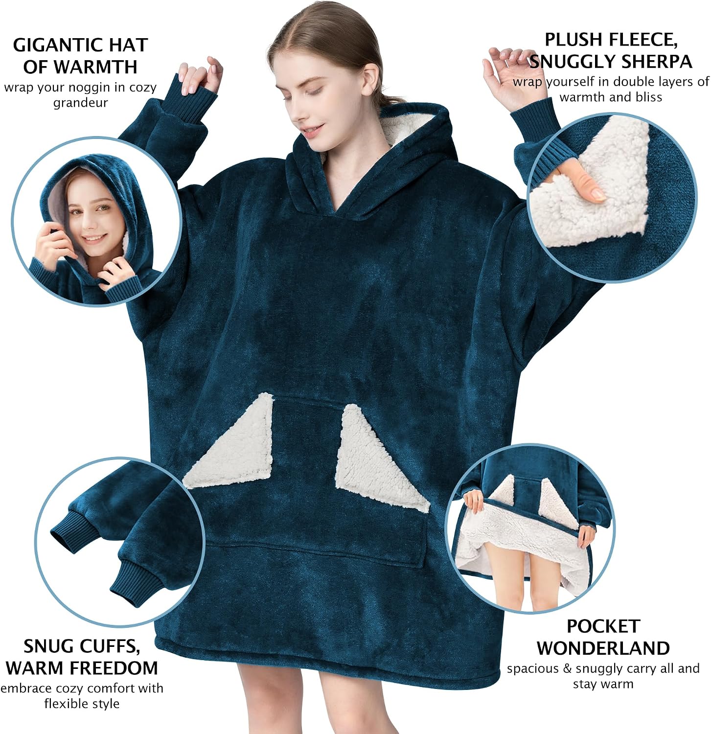 Detalle de Touchat Wearable Blanket Hoodie