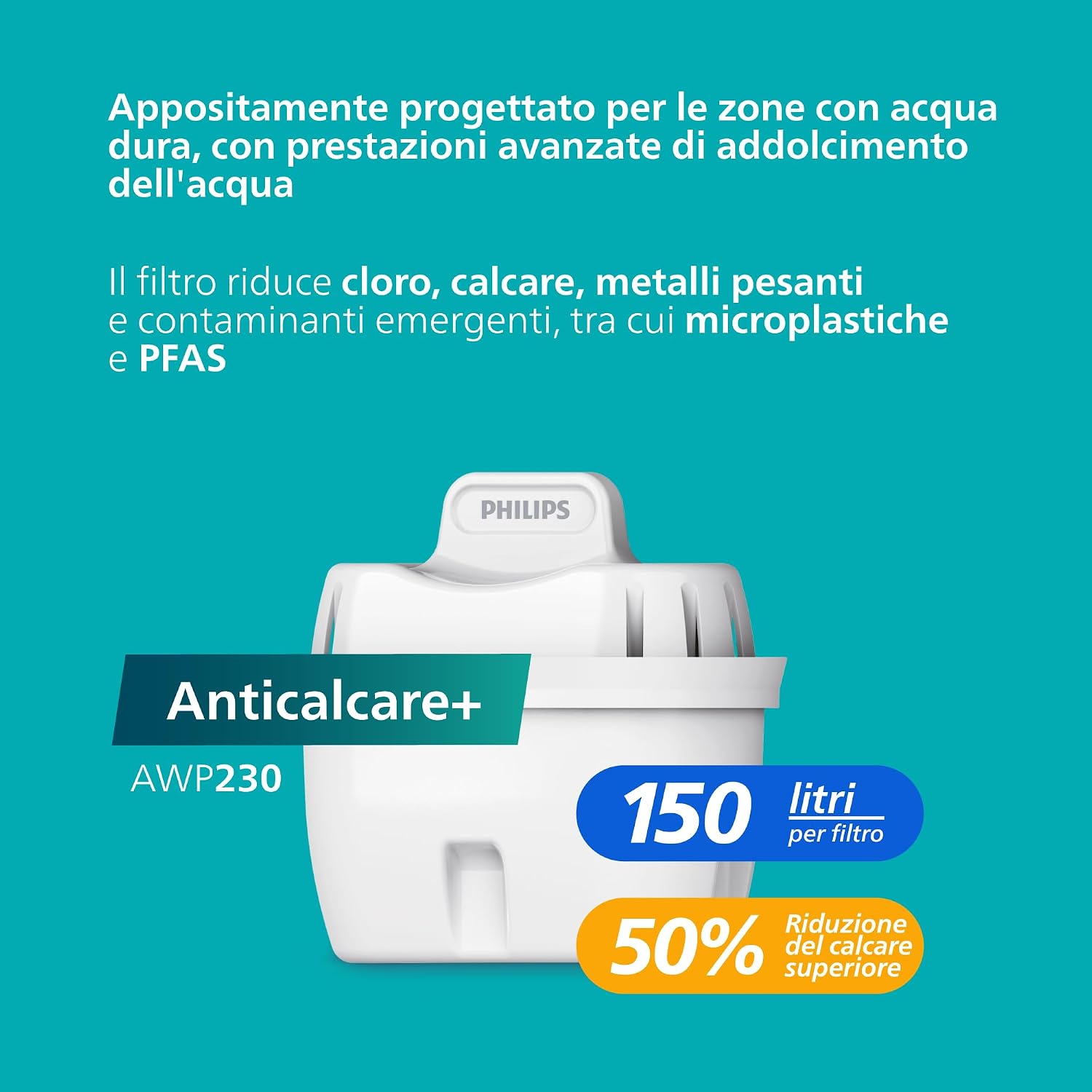 Detalle 2 de Philips Water filtro caraffa Anticalcare+ con timer elettronico e 4 cartucce di ricambio