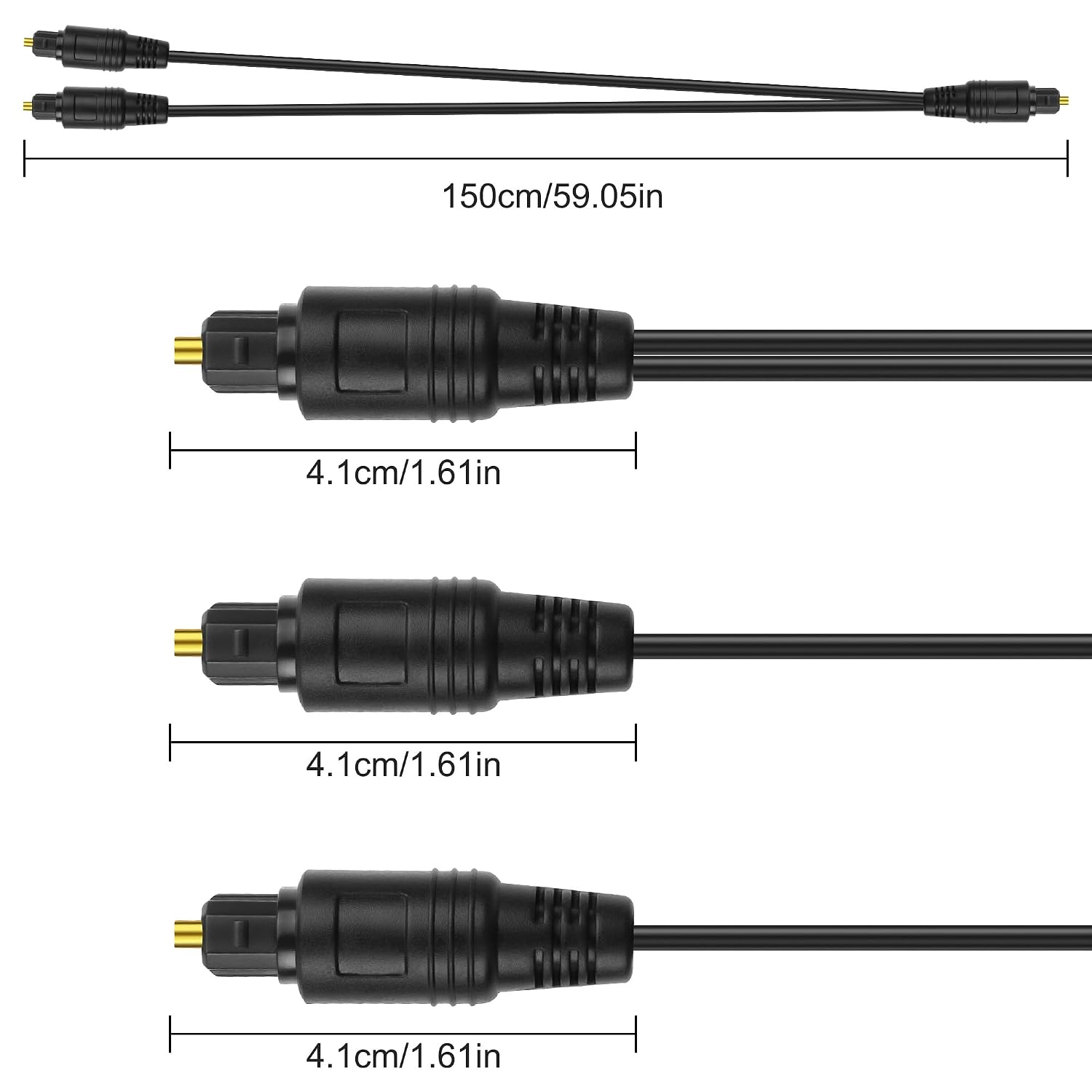Detalle 2 de XMSJSIY Toslink optical audio splitter 1.5 m