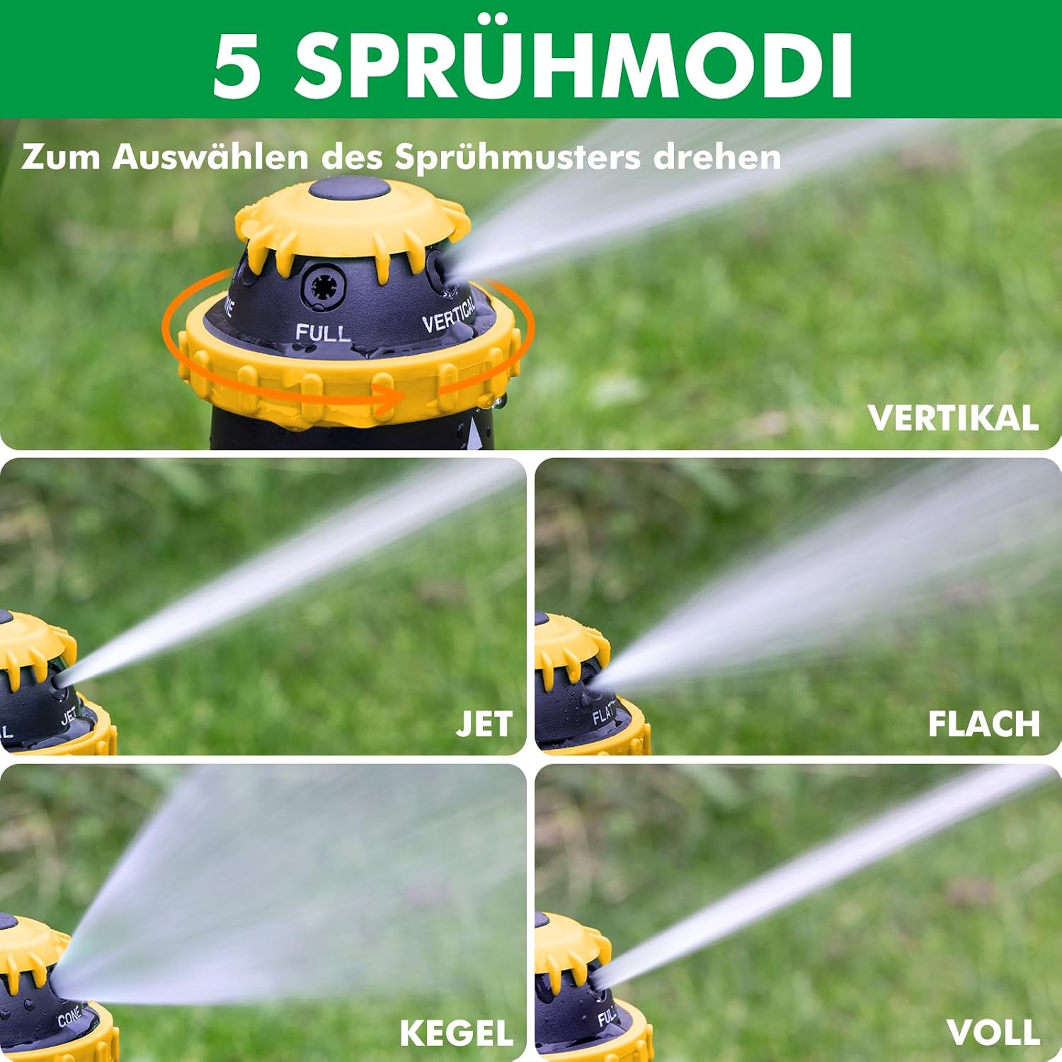 Detalle de Restmo Getriebe-Sprinkler Set (2 Stück) mit Metallspike-Basis – Rasensprenger für große Flächen