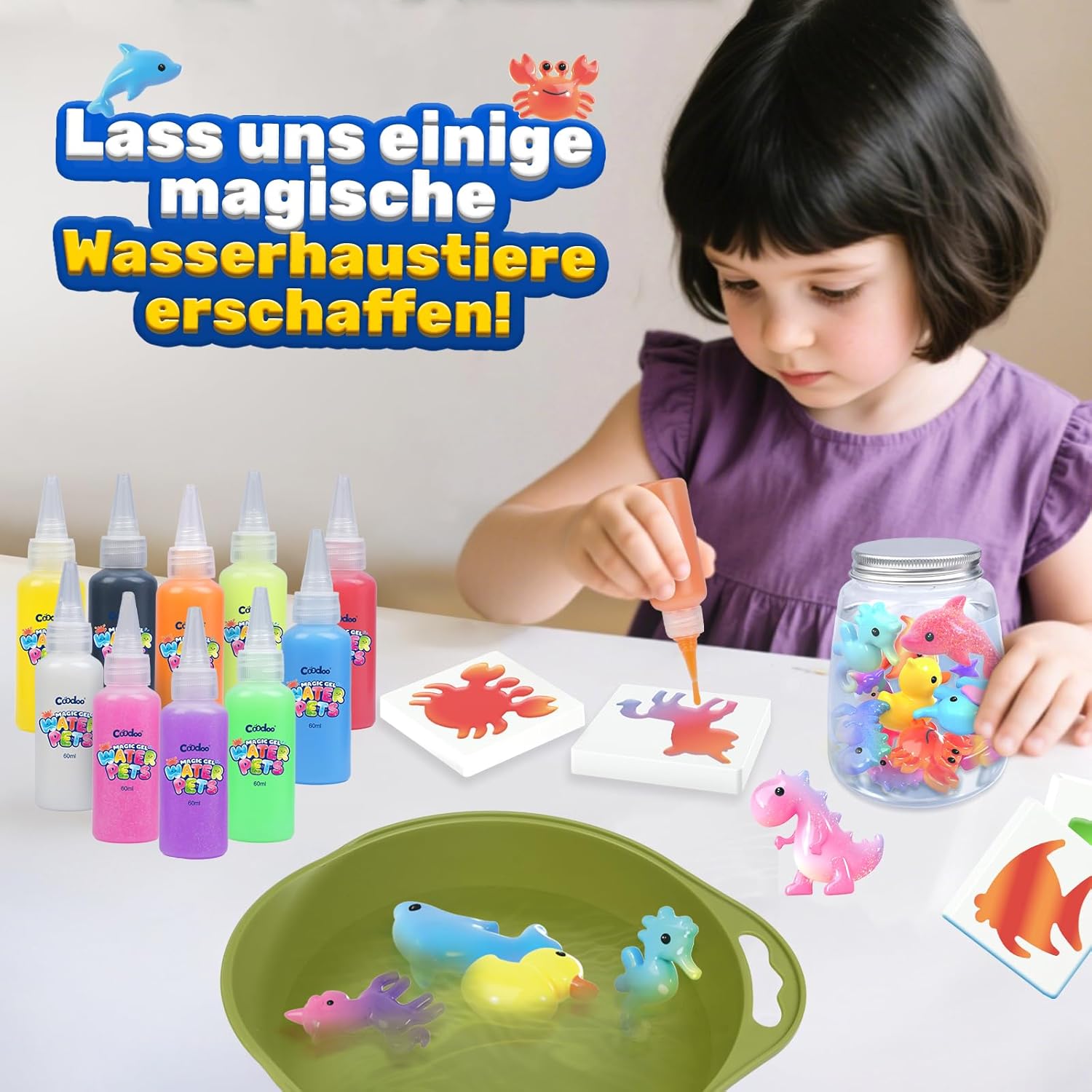 Detalle 2 de Magic Water Elf Magisches Wasser‑Gel Spielset mit 10 Gel‑Beuteln