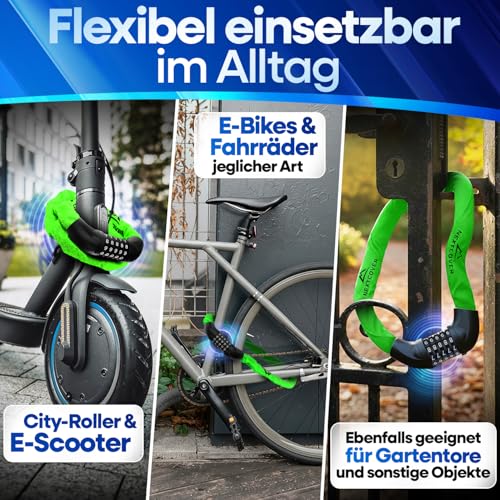 Detalle 1 de Nextcover Fahrrad-Kettenschloss mit Zahlencode, 90 cm
