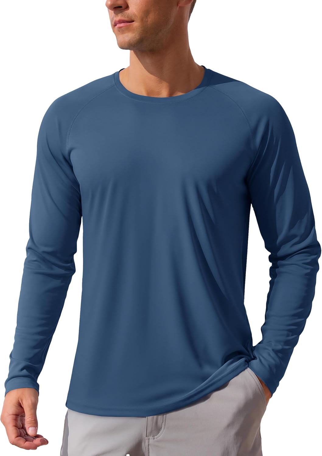 Detalle de TACVASEN Men’s UV Protection UPF 50+ Long Sleeve T-Shirt for Hiking, Walking & Outdoor Sports