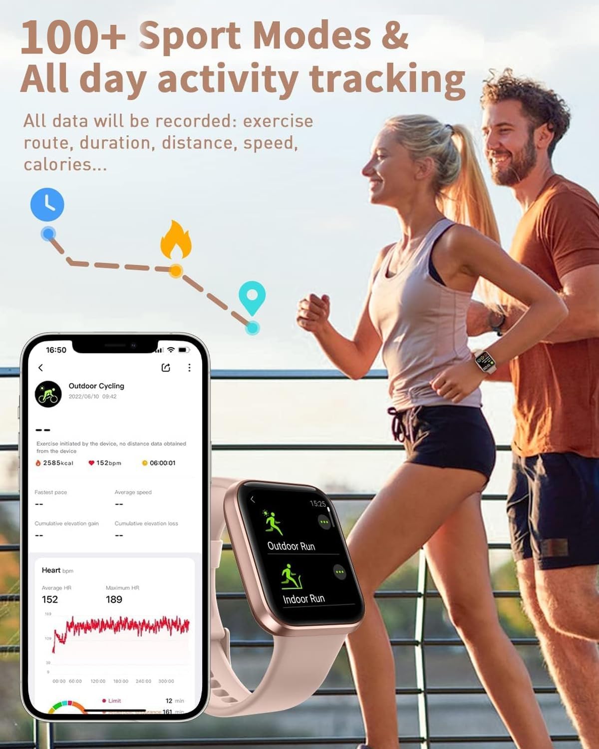 Thumbnail 3 de Smart Watch for Women with Alexa Built-in: 1.8" HD Fitness Tracker with Heart Rate, SpO2, Sleep, and 120 Sports Modes
