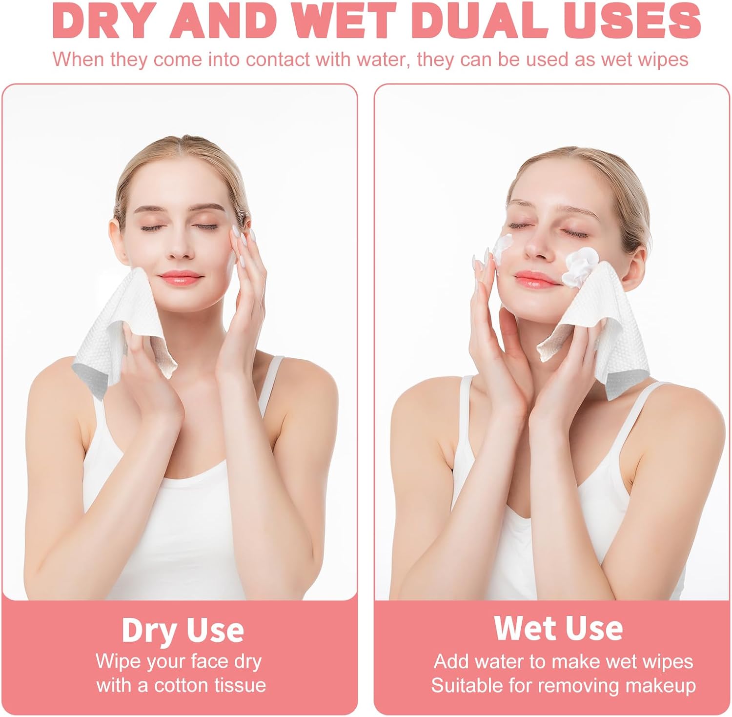Thumbnail 2 de Disposable Face Towel 200 Count: Soft Cotton, Double-Sided, Lint-Free for Sensitive Skin