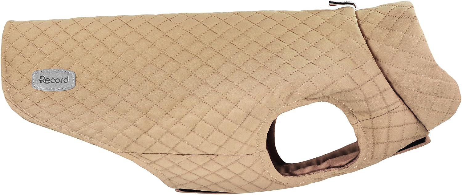 Detalle de Record Brandy – wodoodporny płaszcz dla psa, ocieplany, beżowy L, 45 cm