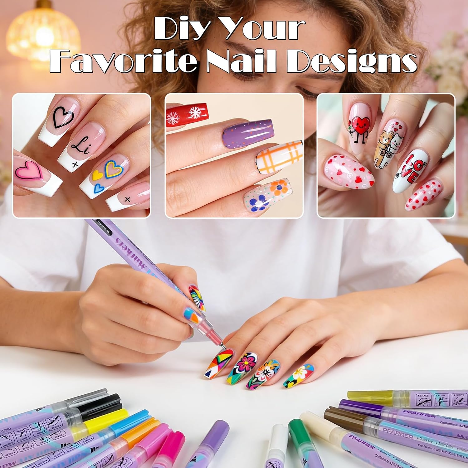 Thumbnail 6 de 15 Farben 3D Nagellack Stift-Set (1 Set mit 15 Stück) für DIY Nagelkunst, Liner & Punktierung