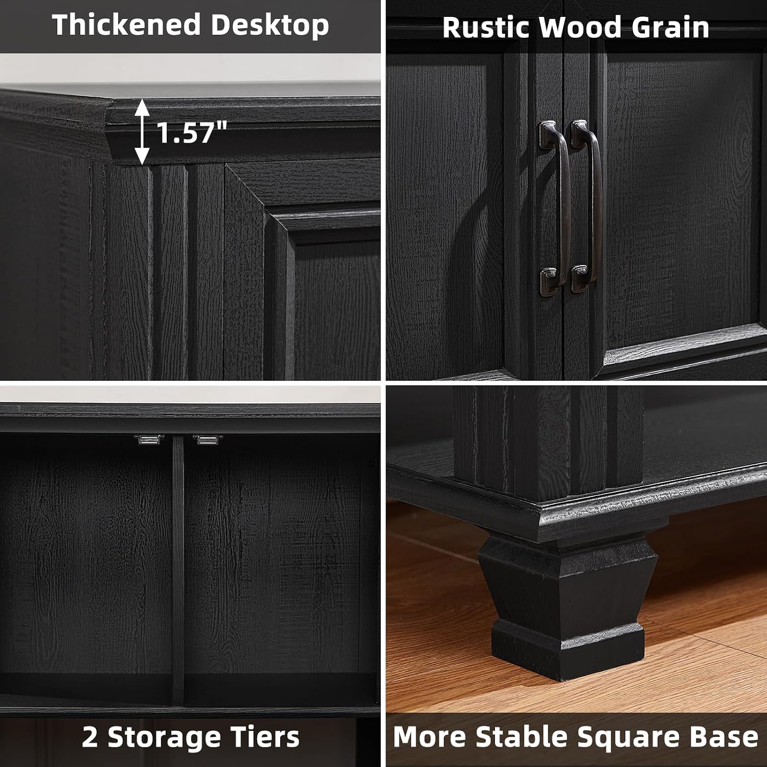 Thumbnail 4 de SAVOR LIFE Coffee Bar Cabinet, Black