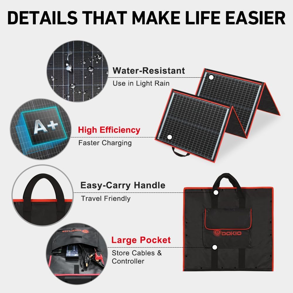 Thumbnail 3 de DOKIO 150W Portable Foldable Solar Panel Kit ☀