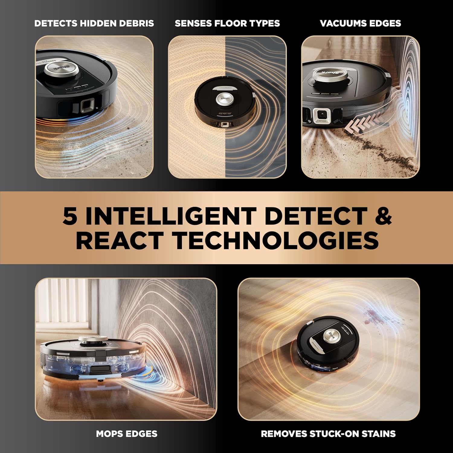 Detalle de Shark RV2820ZECA PowerDetect NeverTouch Pro Robot Vacuum and Mop with 360° LiDAR