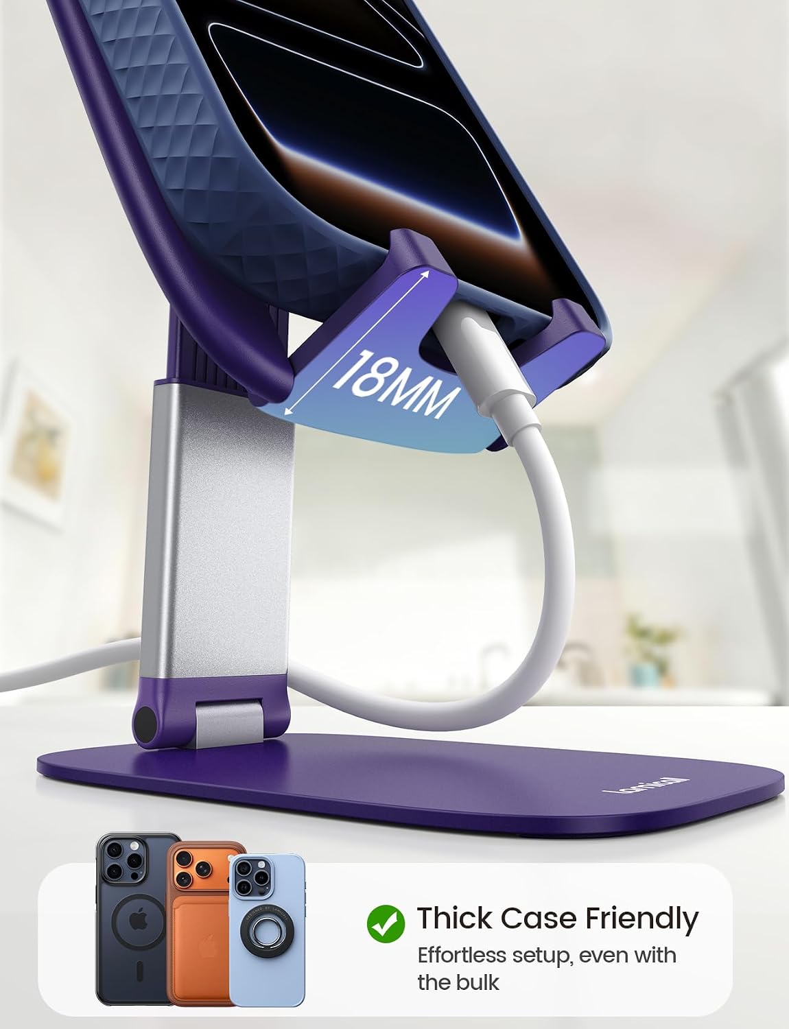 Detalle 1 de Lamicall Ultra-Thin Purple Phone Holder