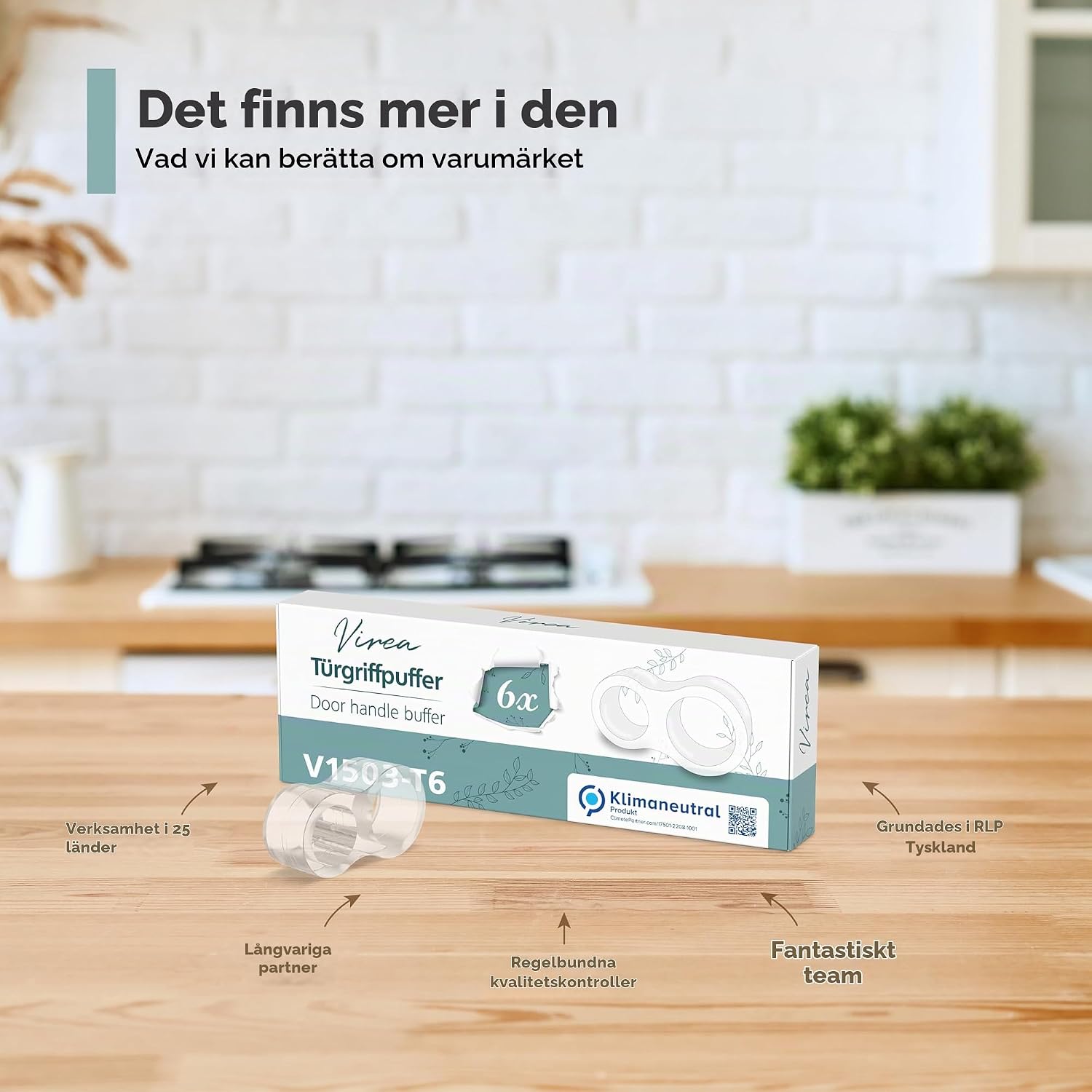 Thumbnail 6 de virea dörrhandtagsbuffertar, 6-pack i transparent PVC med öppningar på 15 och 18 mm