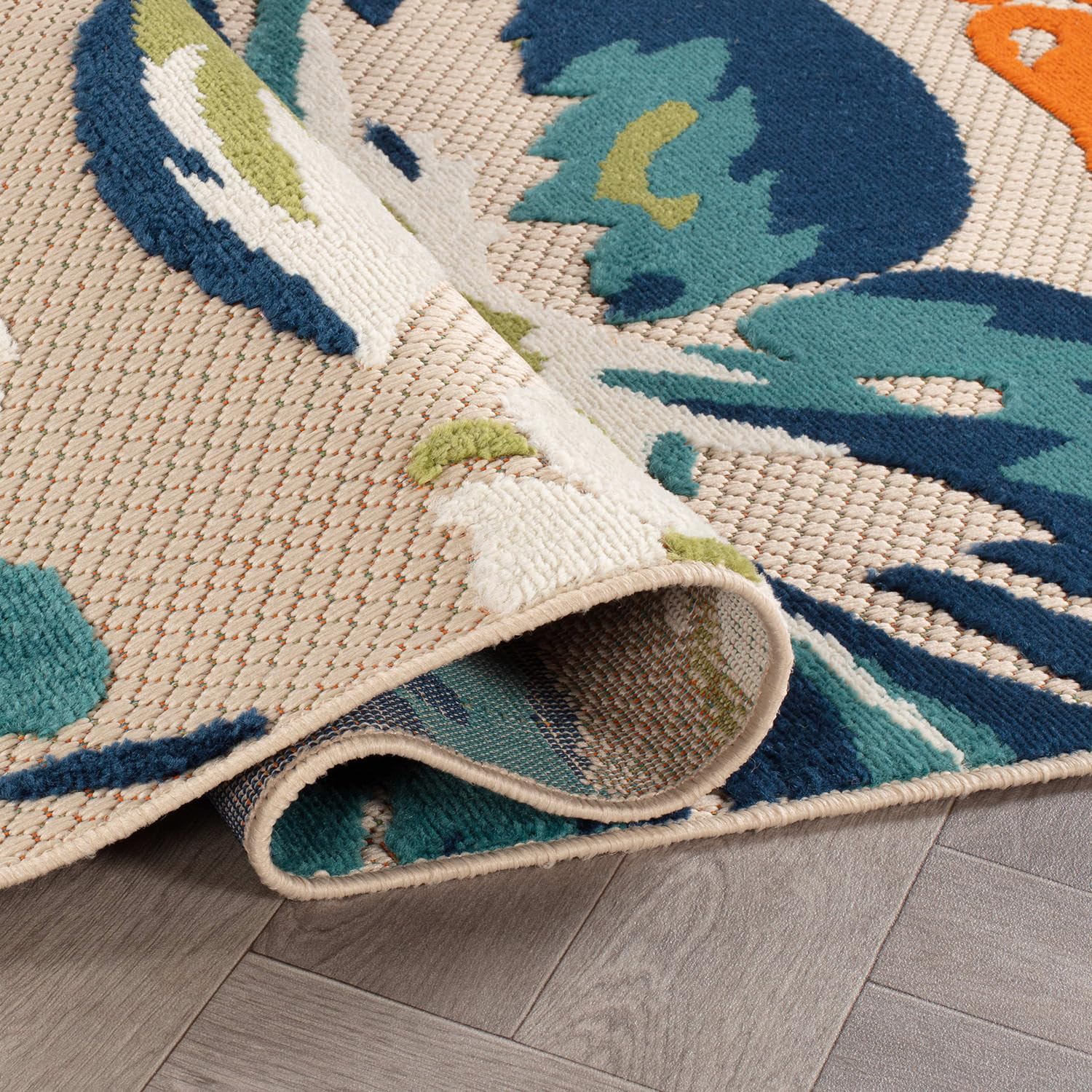 Detalle de Rugshop Floral Patio Rug, 6'6" x 6'6