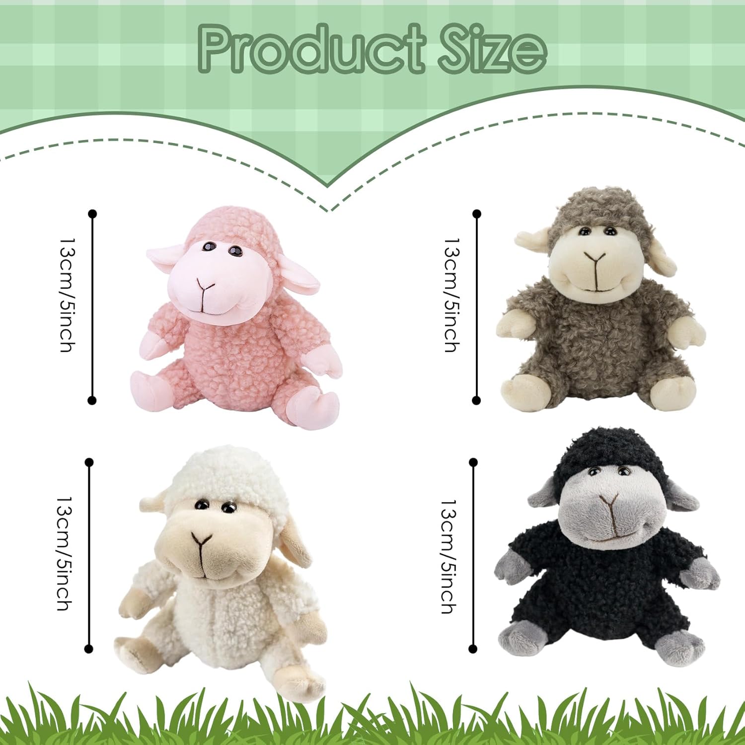 Thumbnail 1 de Lilizzhoumax Simulation Lamb Plush Toy – 13cm Pink, Realistic Small Sheep, Super Soft, Cute Home Decor & Gift