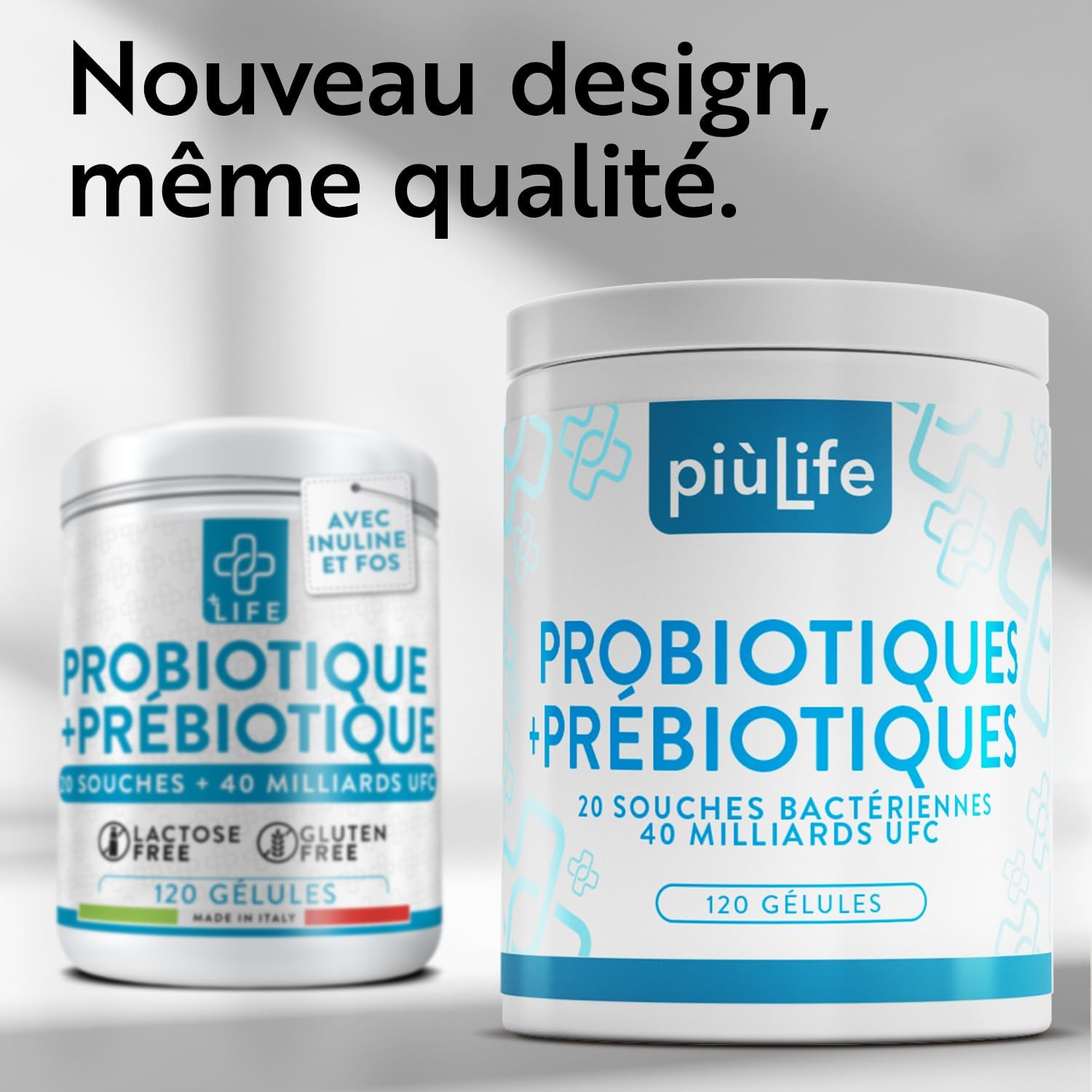 Detalle 2 de Probiotique Flore Intestinale PiùLife : 120 gélules avec 40 milliards UFC et 20 souches