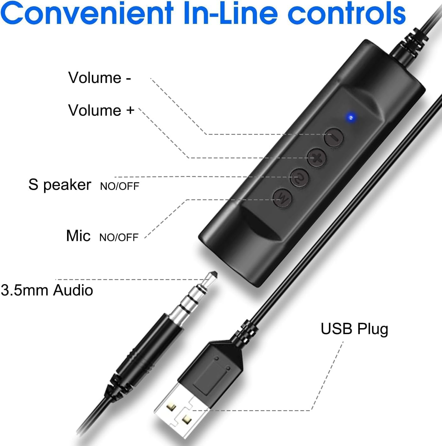 Thumbnail 4 de USB Headset with Microphone 2.5M