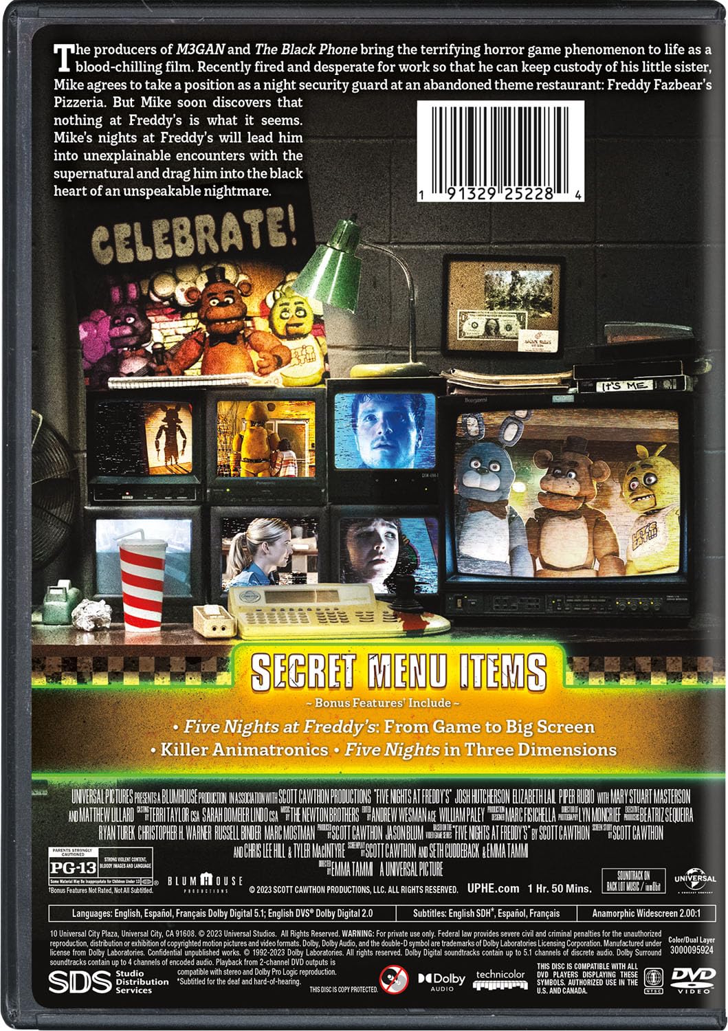 Detalle de Five Nights at Freddy's cpt-auo-423 DVD, NTSC, English Audio, 110 Minutes