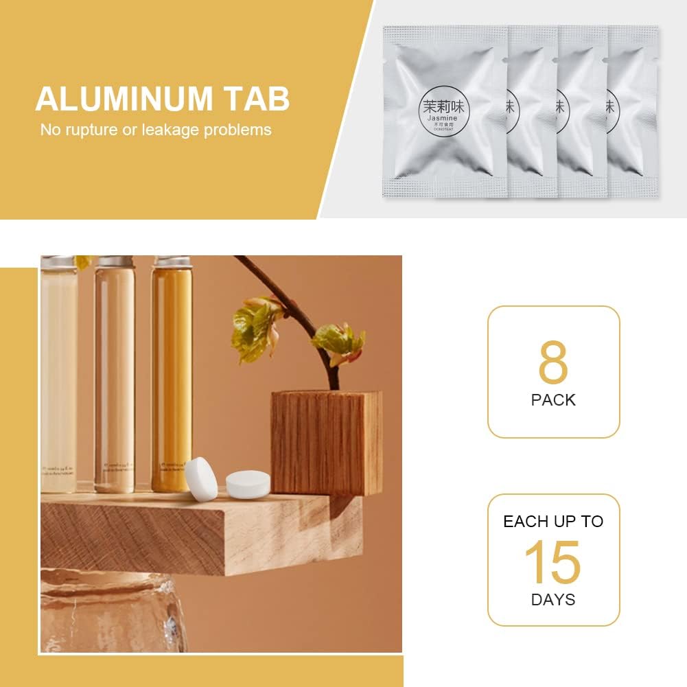 Detalle 2 de URAQT Auto Aromatherapie Tabletten – 8 Stück Duft-Refill Pads für Auto-Diffusor (4x Jasmin, 4x Osmanthus)