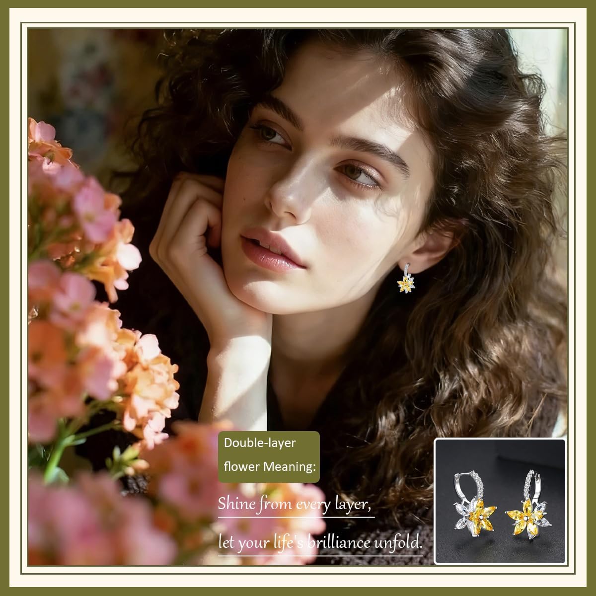 Thumbnail 5 de Josfeva Creolen Ohrringe Damen – Blumen-Klapp-Creolen mit AAA Zirkonia