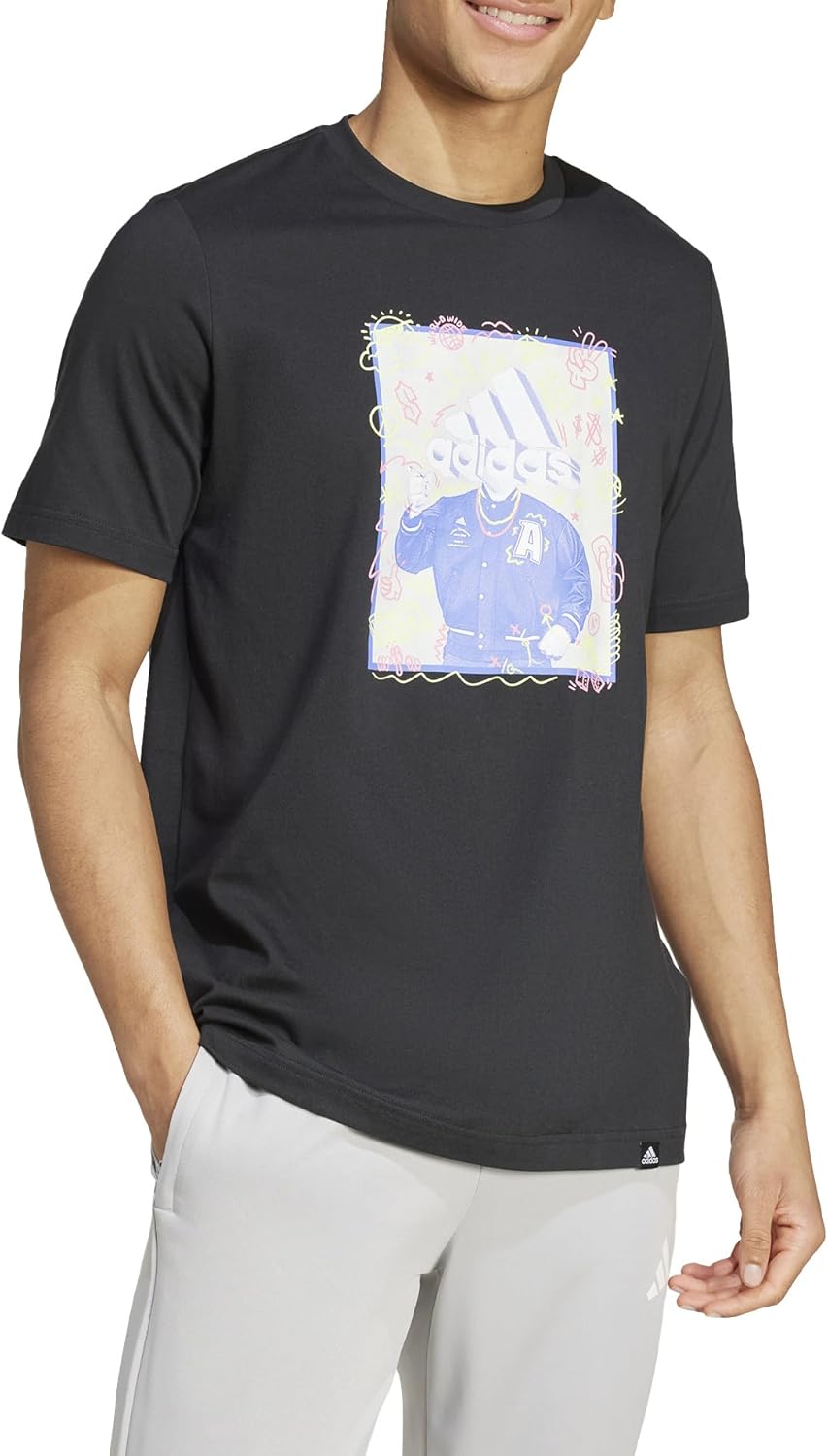 Thumbnail 2 de adidas Doodle Graphic Tee T-shirt graphique à manches courtes homme en coton (lot de 1)