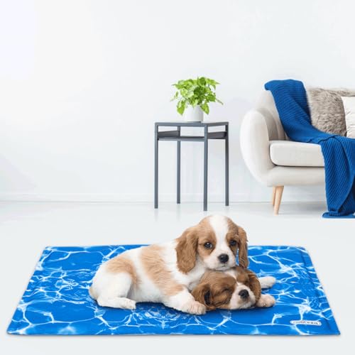 Detalle de Nobleza Alfombra Refrescante para Perros y Gatos con Gel Auto-Refrigerante 50x40 cm (Azul)