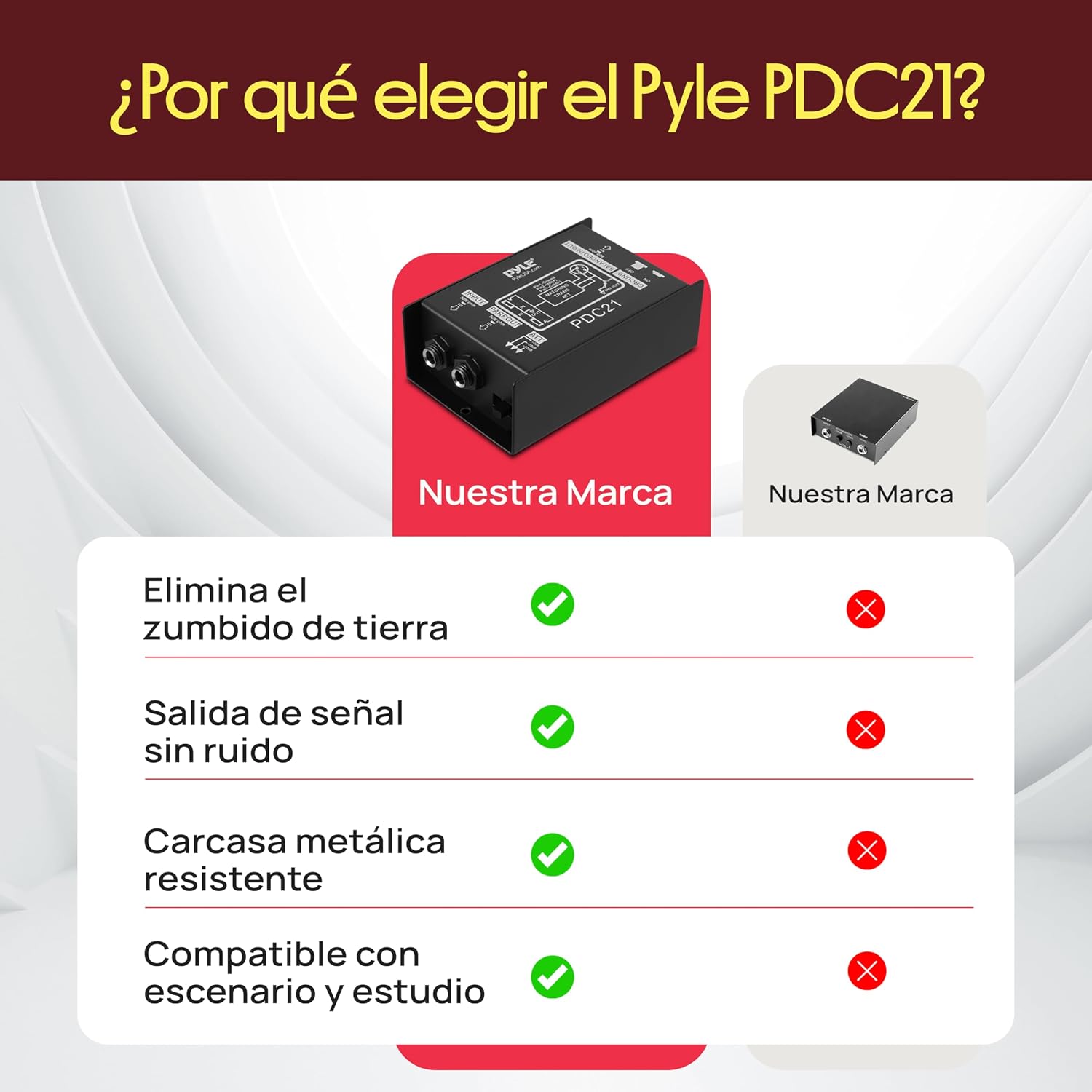 Thumbnail 6 de Pyle caja DI pasiva para guitarra y bajo 1/4