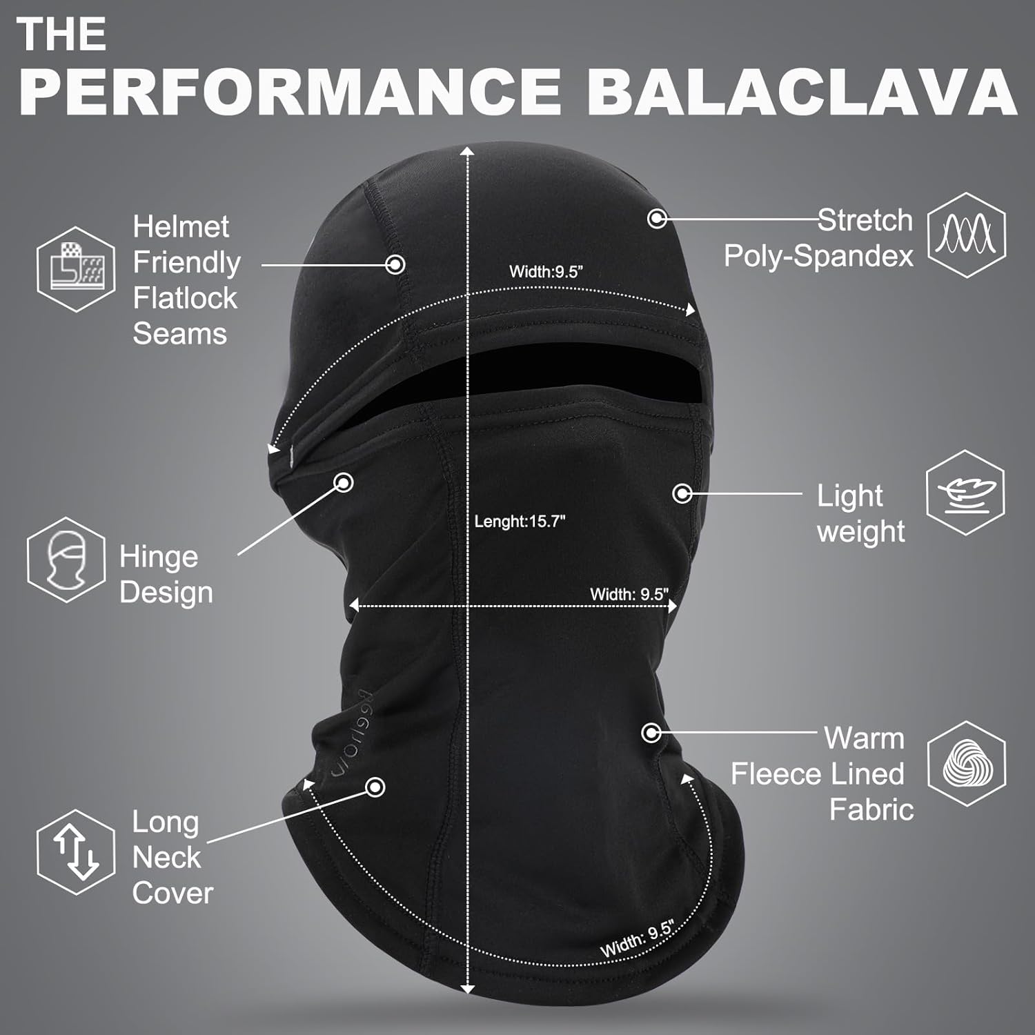 Thumbnail 4 de Beehow Balaclava Ski Mask Cover for Windproof Warmth