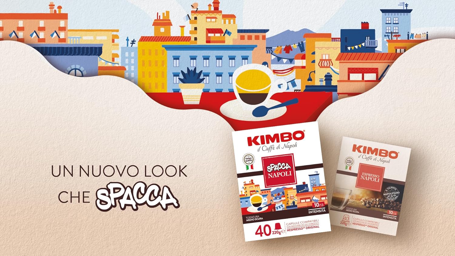 Detalle de Kimbo Spacca Napoli – Caffè compatibile Nespresso Original, miscela equilibrata e corposa (Intensità 10/13) – 100 capsule