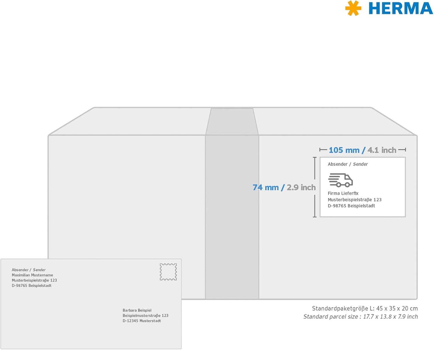 Detalle de HERMA 4470 Versandetiketten – 800 selbstklebende Etiketten, 105 x 74 mm, 100 Blatt