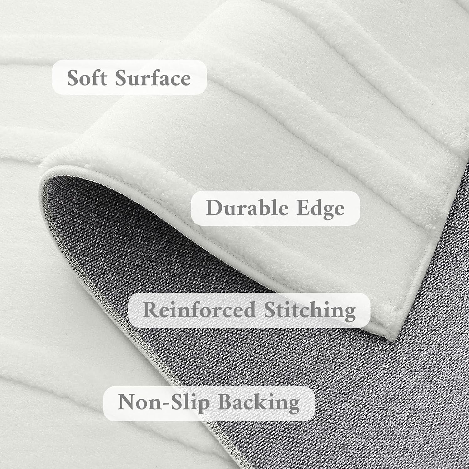 Detalle de Homaxy vloerkleed 160 x 220 cm, beige pluche met golvend patroon, wasbaar