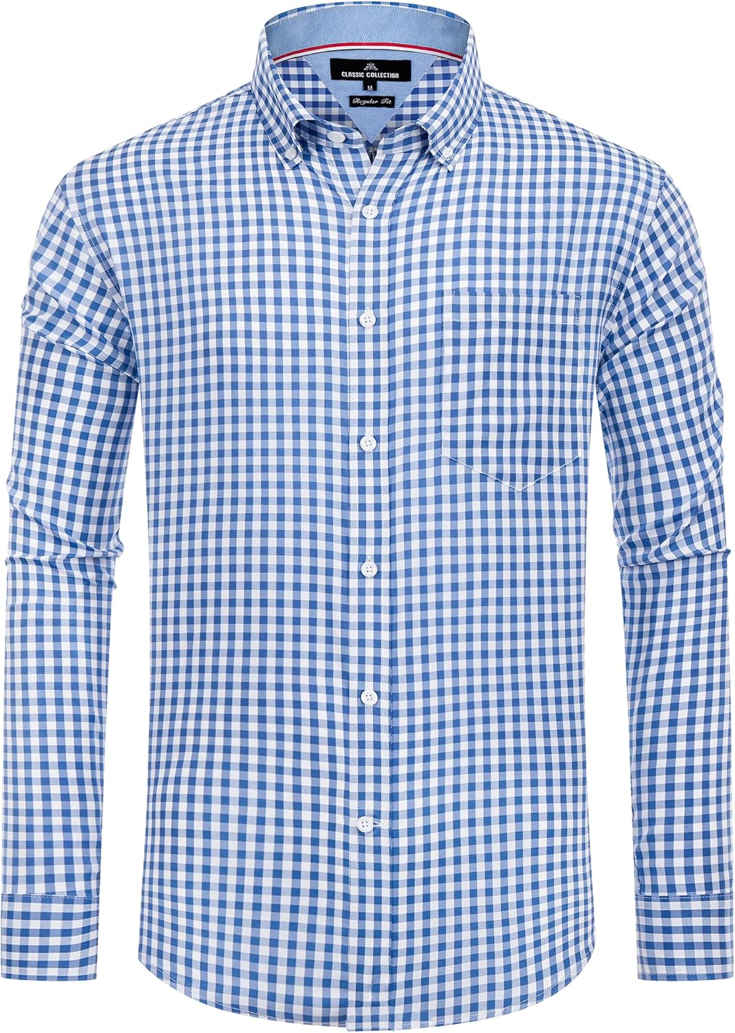 Thumbnail 6 de Alimens & Gentle Men's Plaid Button Down Shirts: Cotton Long Sleeve Regular Fit Gingham