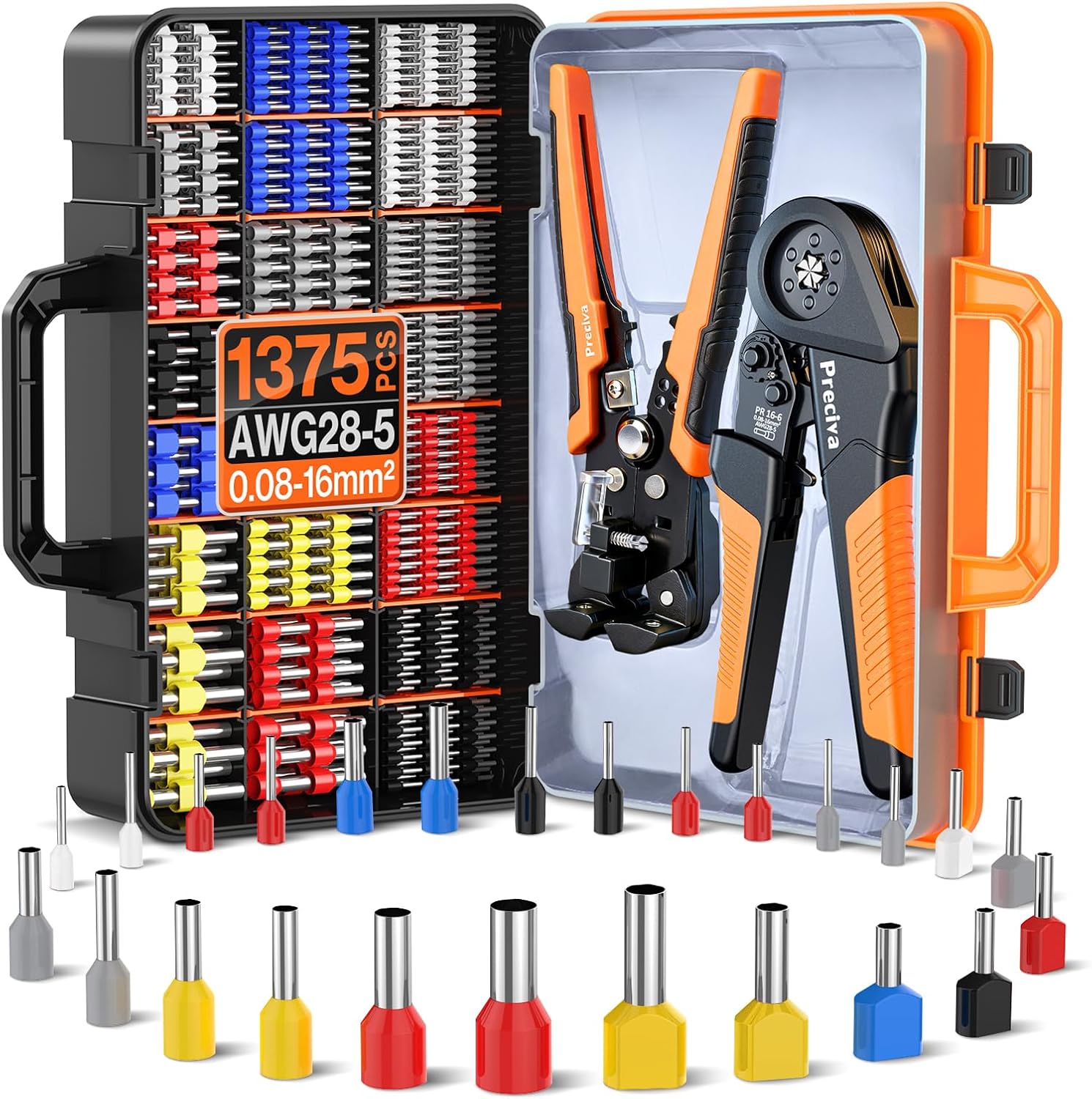 Preciva Kit Pince à Sertir et Dénuder 0,08–16 mm²