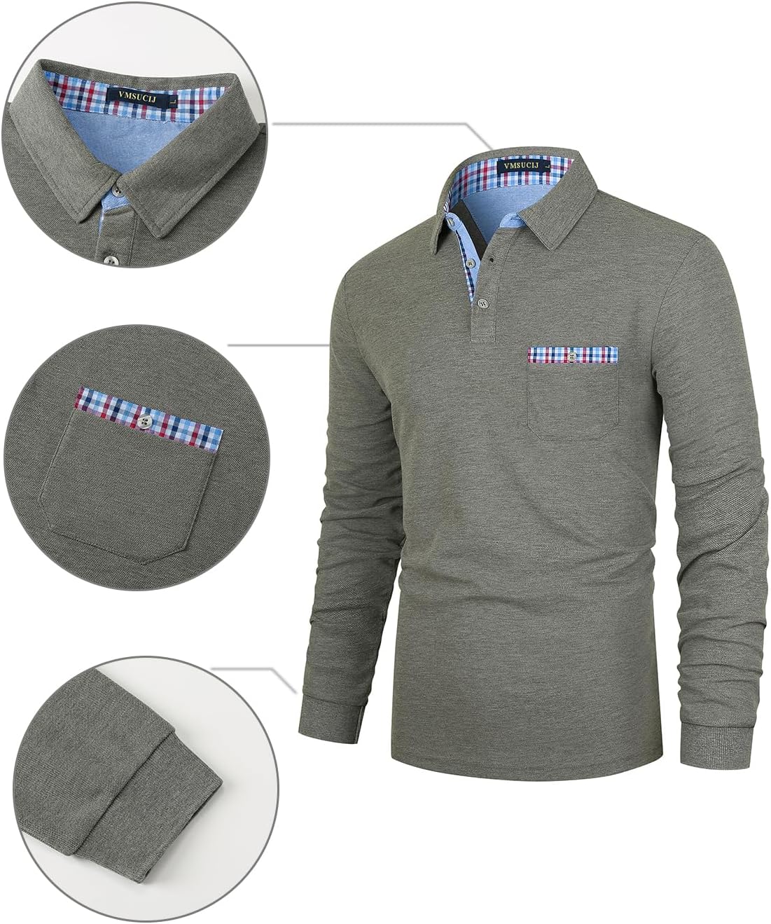 Detalle 2 de VMSUCIJ Herren Poloshirt Langarm