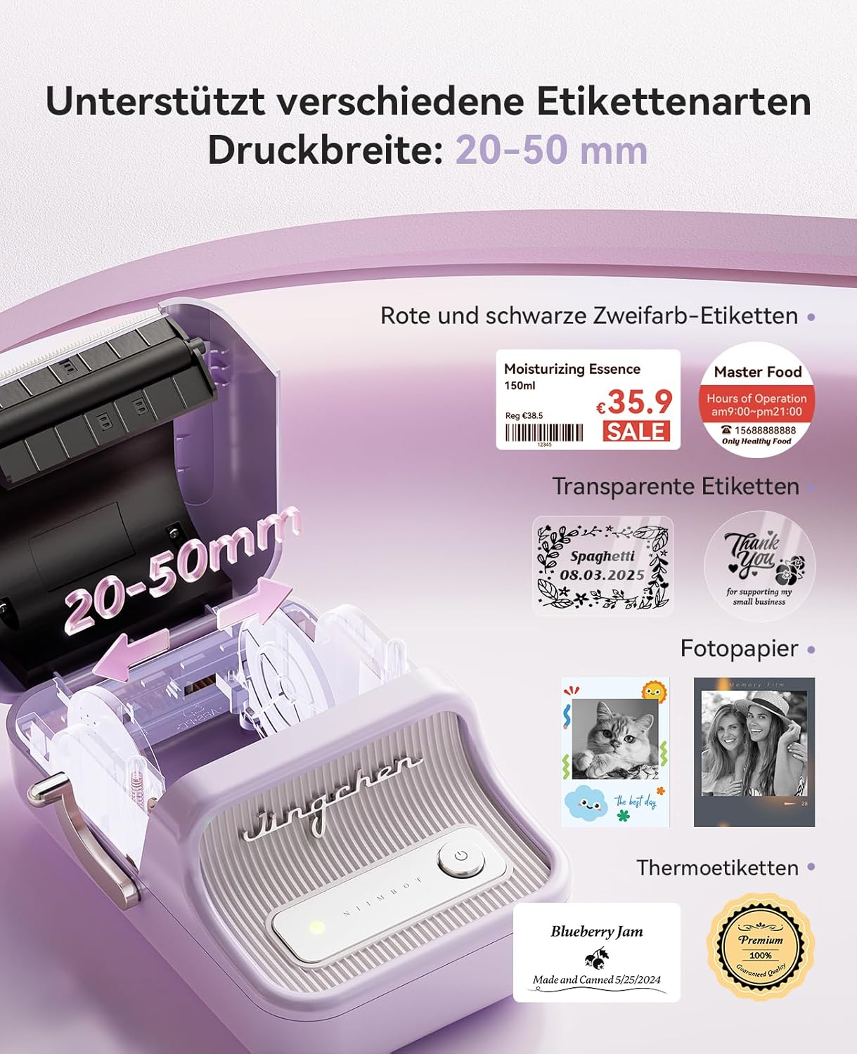 Thumbnail 5 de NIIMBOT Etikettendrucker B21 Pro – 300 dpi für farbigen Fotodruck und vielseitige Etiketten