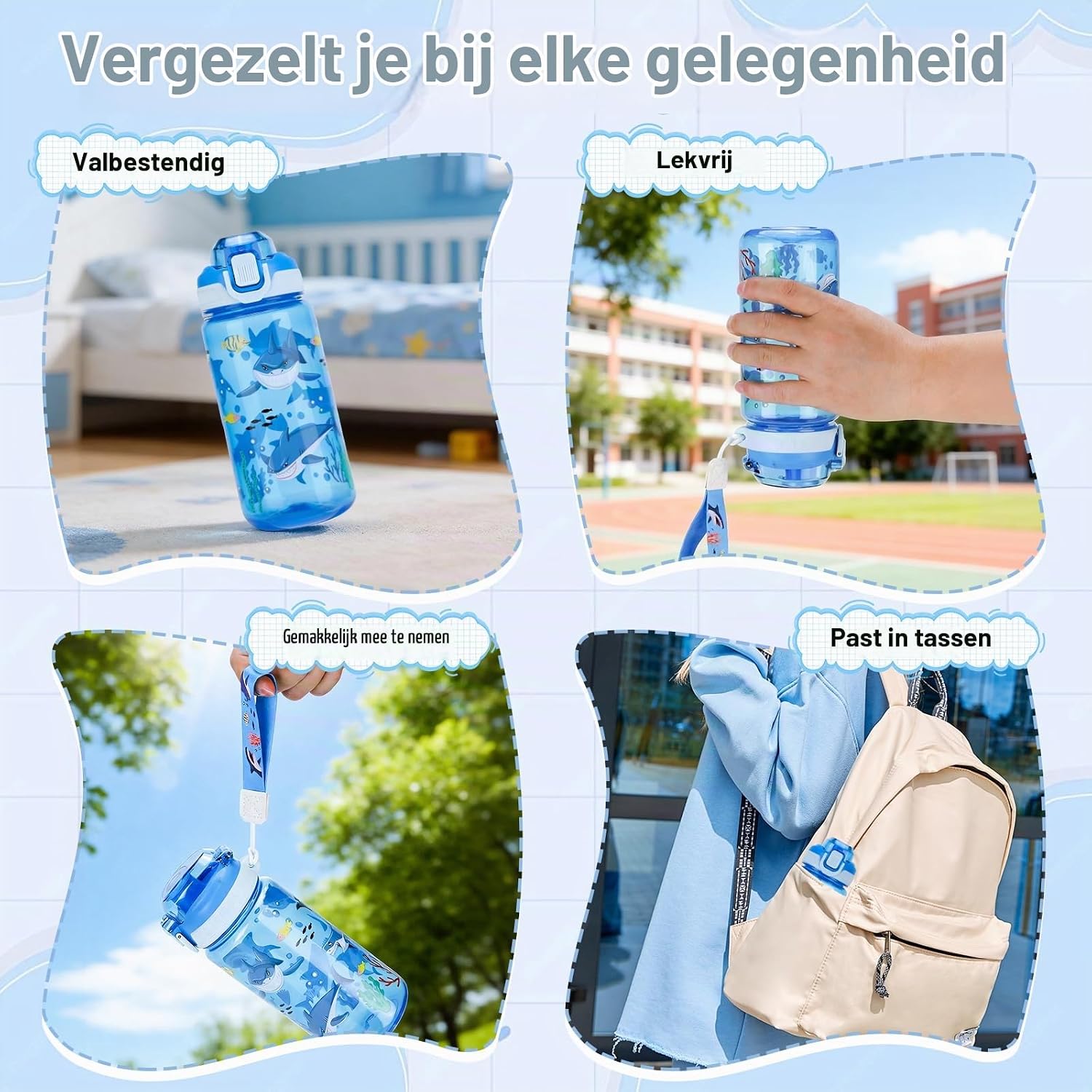 Thumbnail 6 de SUPPRUI zhiyinertongde002 kinderdrinkfles 600 ml met klikdeksel en brede opening