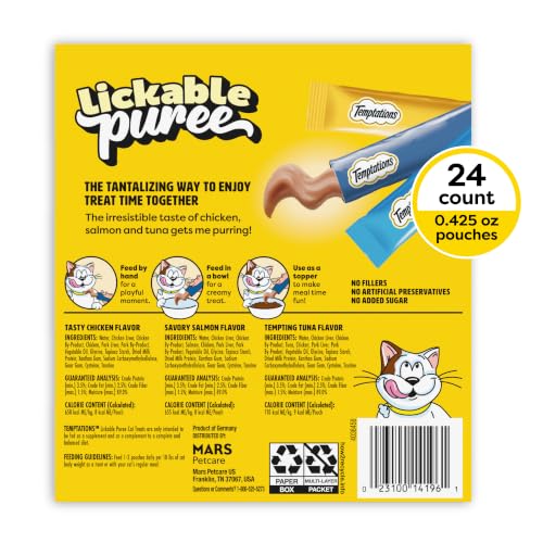 Thumbnail 9 de Temptations Creamy Puree Cat Treats, Chicken, Salmon & Tuna — 24 Count