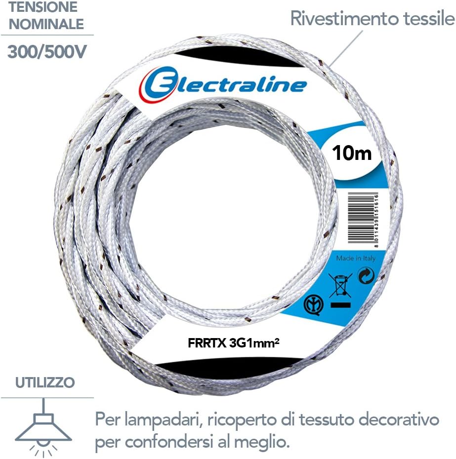 Detalle 2 de Electraline 16811 Cavo Tessile FRRTX 10 m