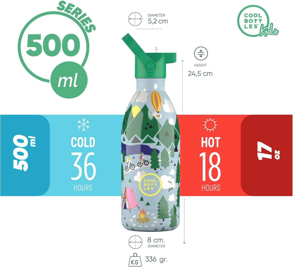 Thumbnail 2 de Cool Bottles CBBK50OA – dziecięca butelka termiczna ze stali 500 ml