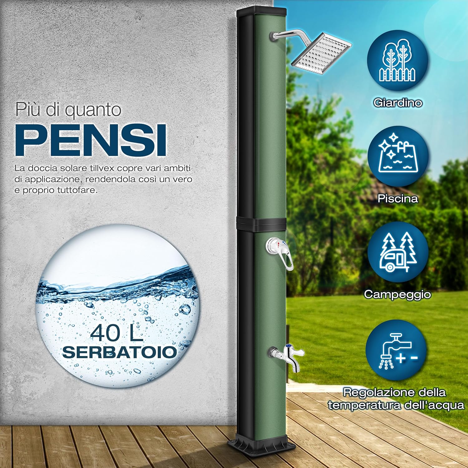 Thumbnail 1 de Tillvex Doccia Solare 40 L con Copertura