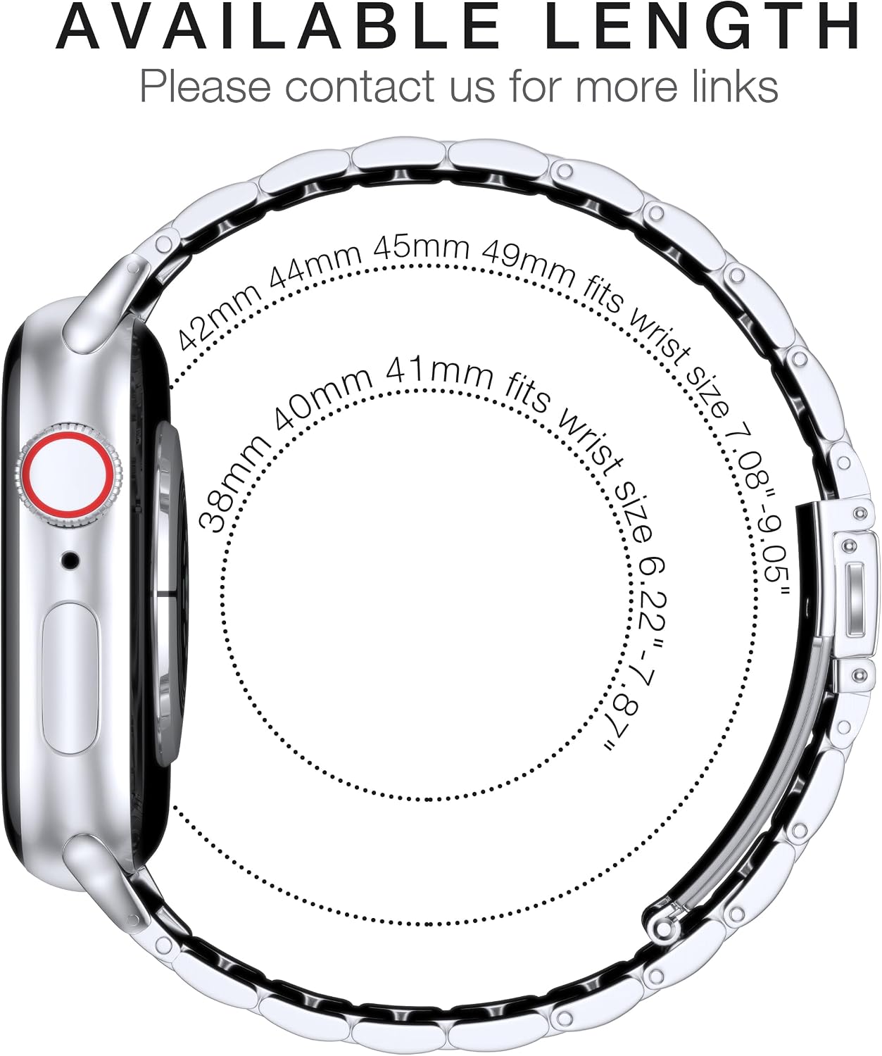 Detalle de OULUOQI stainless steel Apple Watch replacement band (316 stainless steel) for 38–49mm models