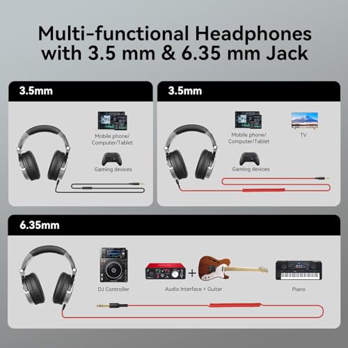 Thumbnail 5 de OneOdio Over Ear Studio Headphones with 50mm Drivers: Foldable, Comfortable, and Versatile for DJing, Monitoring, and Podcasting