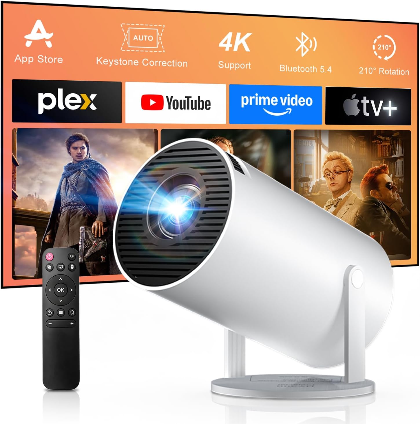 Detalle de Salange HY300Pro Mini Projector: Compact Android 14 Portable Cinema for Bedroom