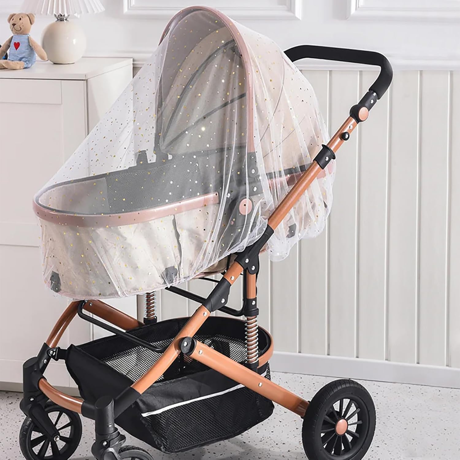 Thumbnail 3 de Mosquito Net for Stroller with Daisy Print – White Star