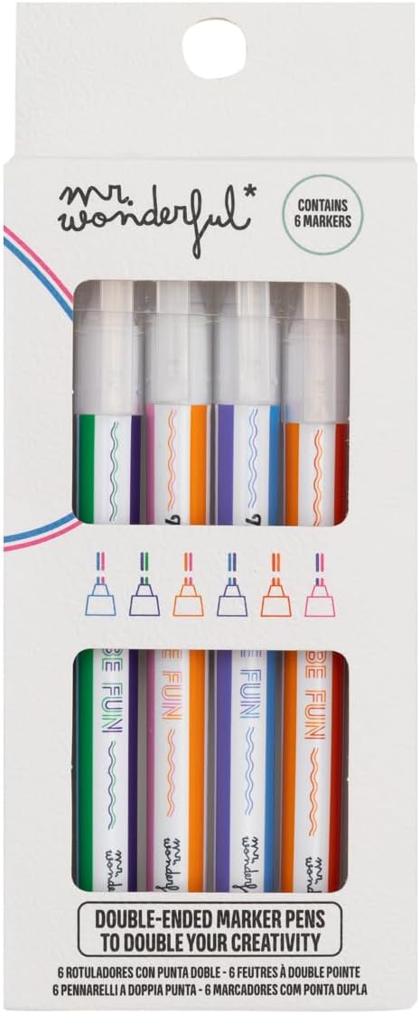 Detalle de Mr. Wonderful – Feutres à double pointe, set de 6 pour des tracés plus stylés