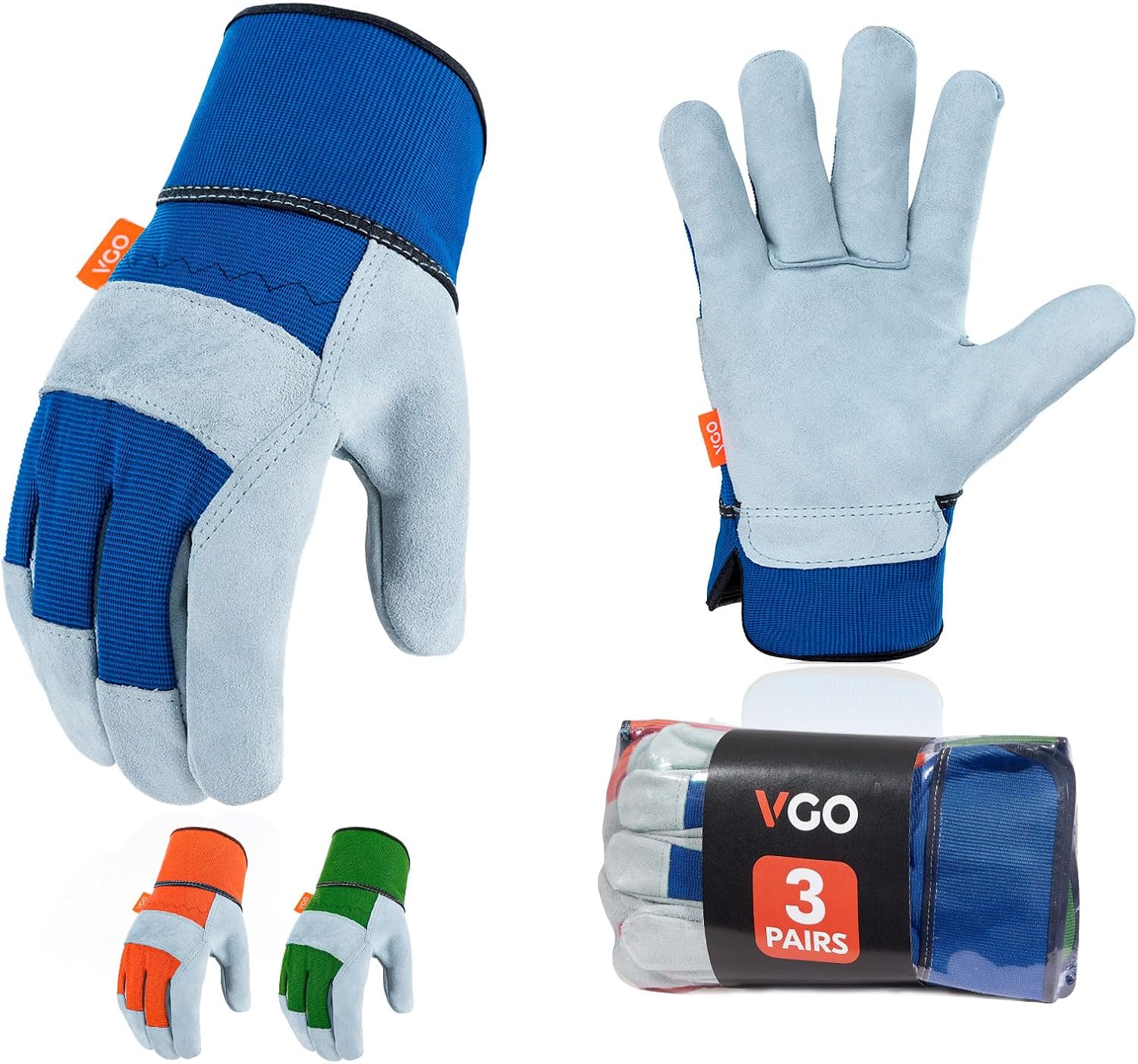 Thumbnail 6 de Vgo Gardening Gloves Cowhide: Thornproof Utility Work Gloves with Strong Grip