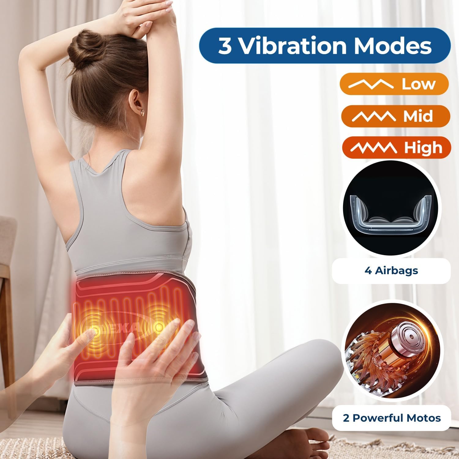 Detalle de 3D Airbag Heated Back Pad, 4 heat levels